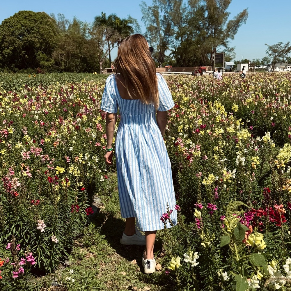 A New Day Summer MidiDress – Size 4 – Side Zipper & Pockets – Cotton Blend